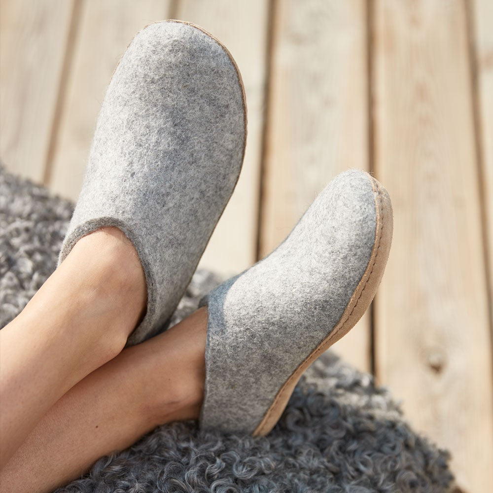 Glerups Felt Mule - Grey