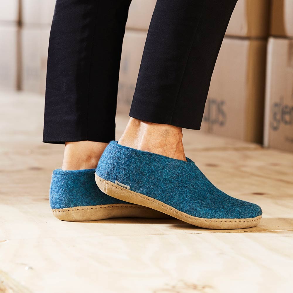 Glerups Felt House Shoe - Petrol