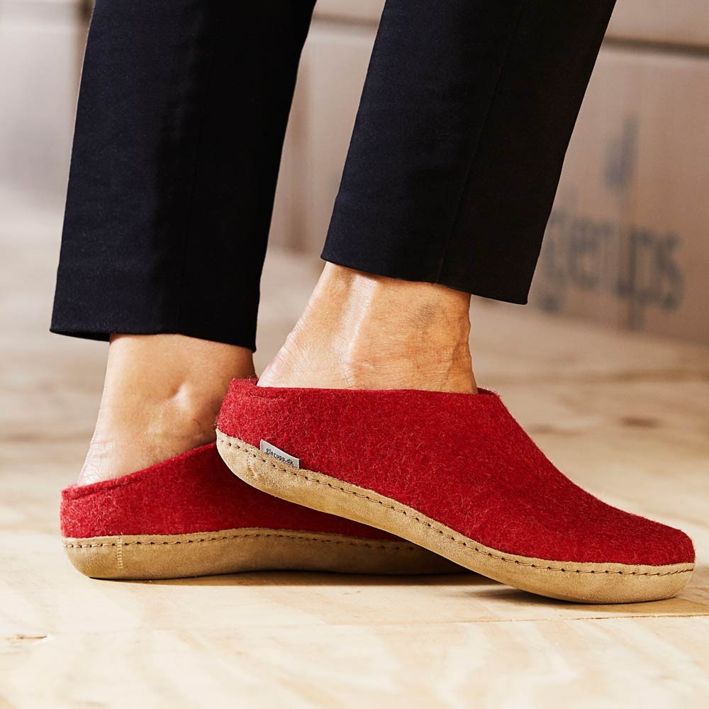 Glerups Felt Mule - Red