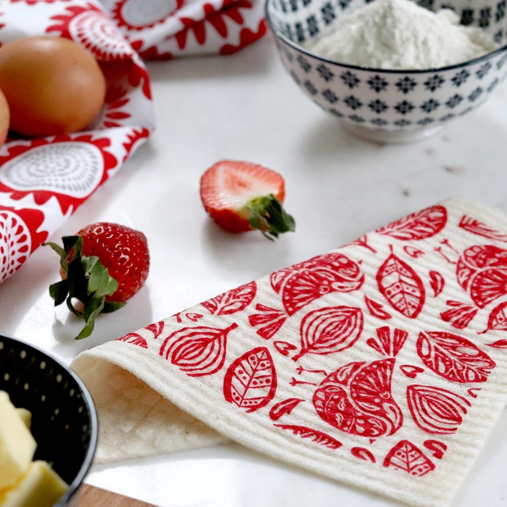 Jangneus Cellulose Dishcloth - Red Robins