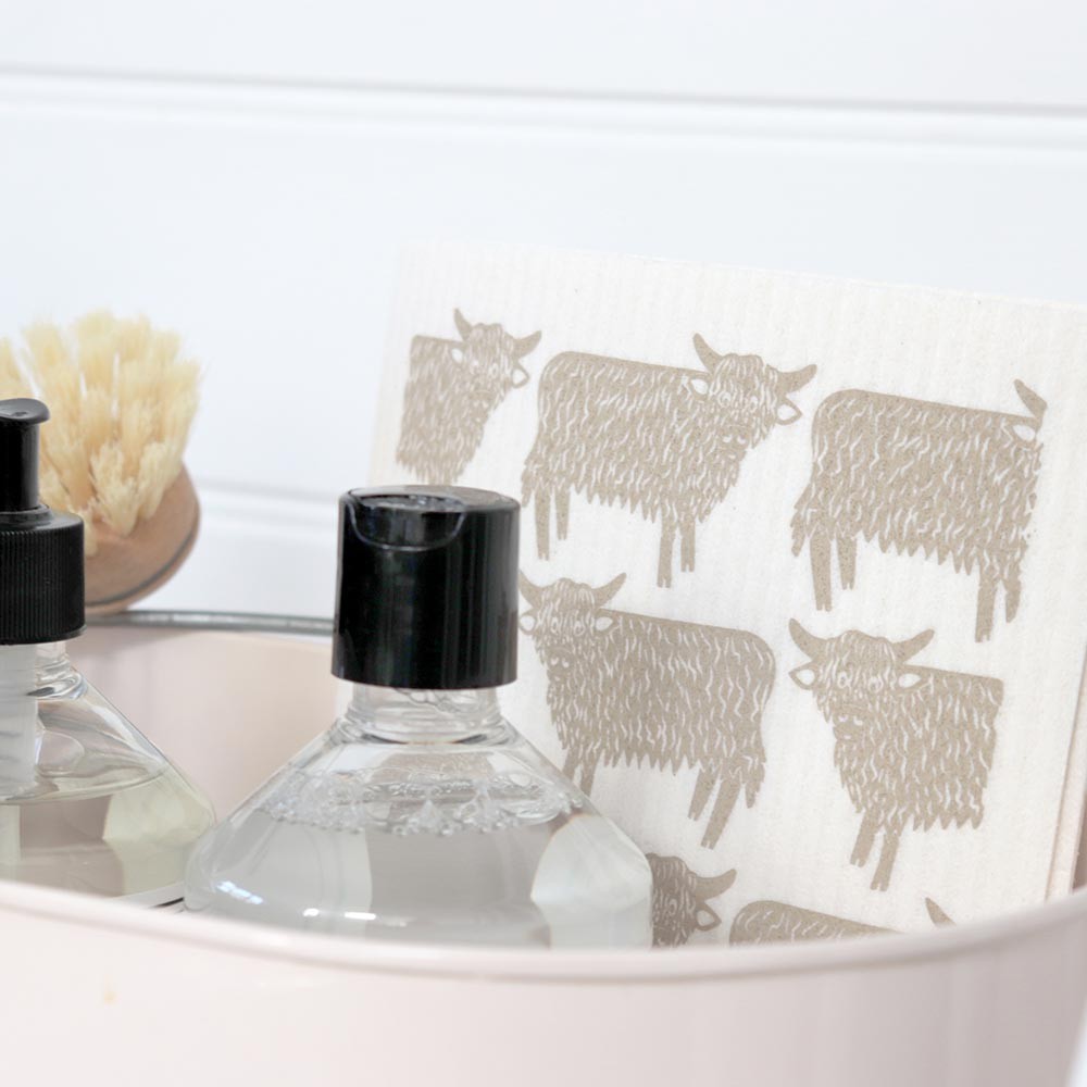 Jangneus Cellulose Dishcloth - Sand Highland Cow