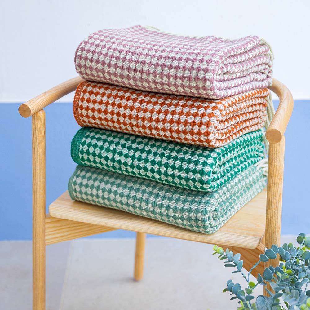 Burel Factory Azulejo Wool Blanket - Emerald | HUS & HEM – Hus & Hem