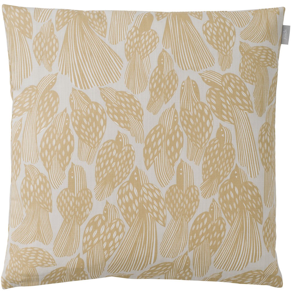 Spira of Sweden Birds Cushion Cover - Straw