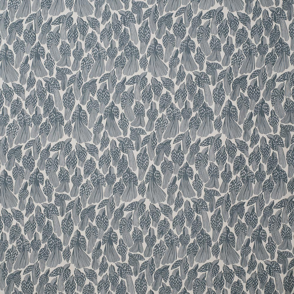 Spira of Sweden Birds Fabric - Dusty Blue Full 150 cm Width