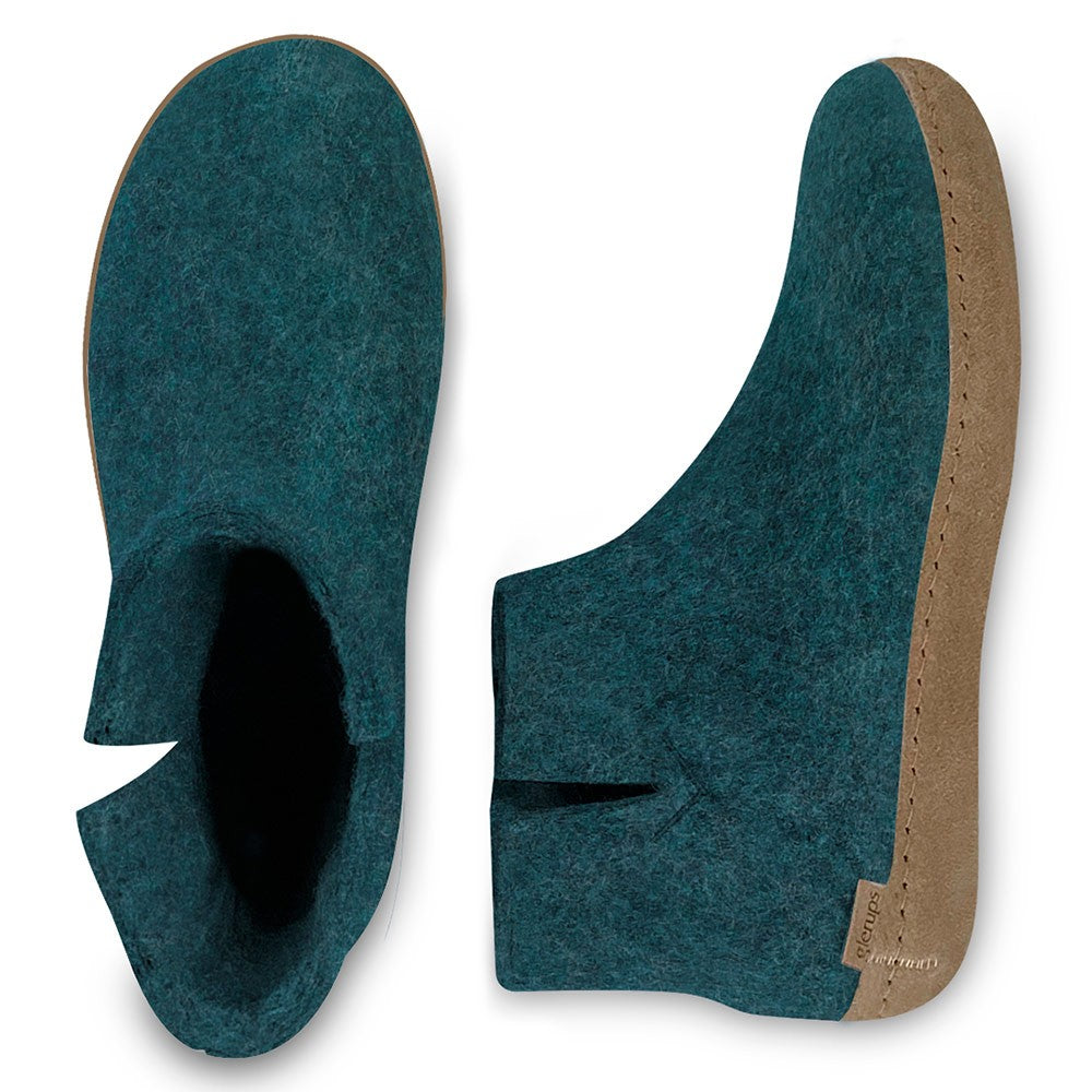 Glerups Felt Ankle Boot - Petrol