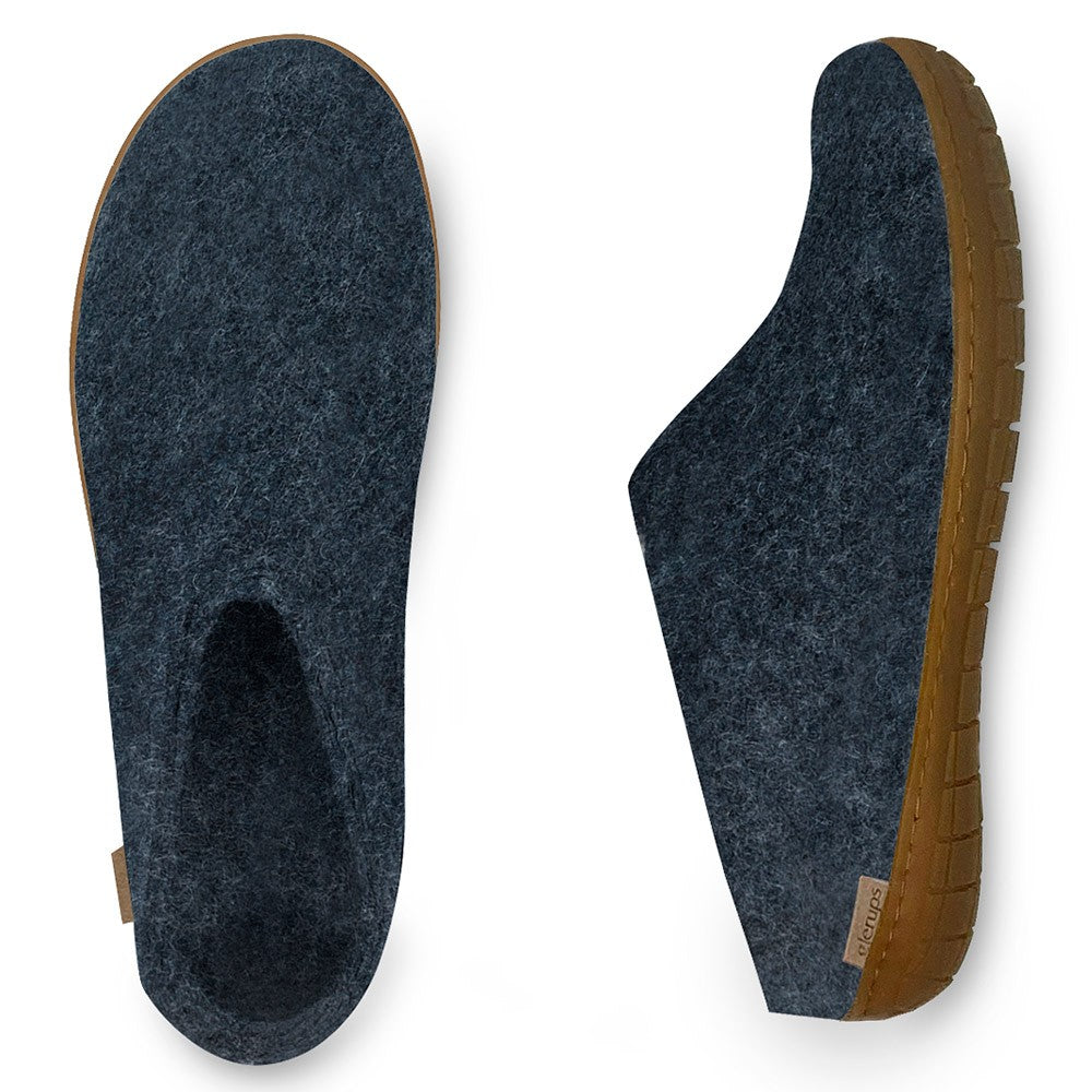 Glerups Felt Rubber Sole Mule - Denim