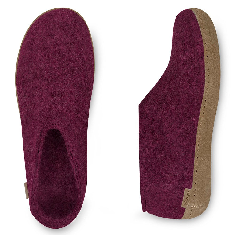 Glerups Felt House Shoe - Cranberry