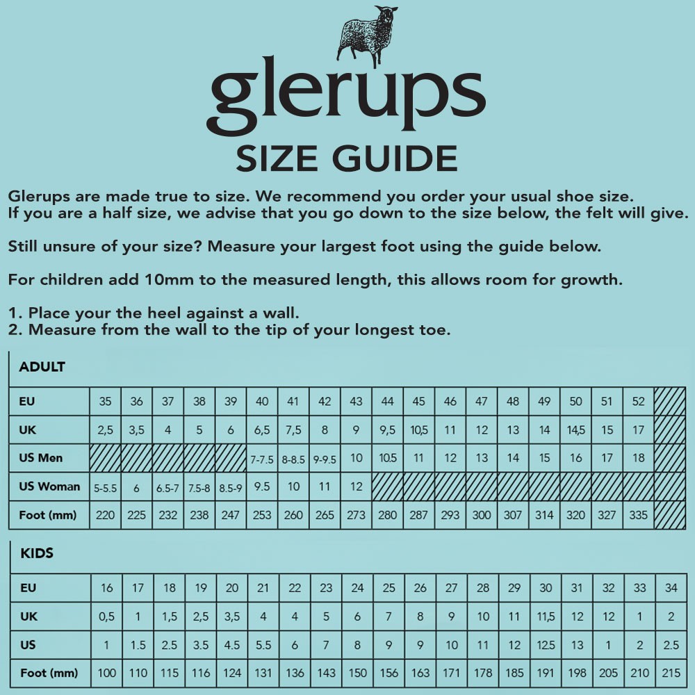 Glerups Felt Black Rubber Sole Shoe - Grey