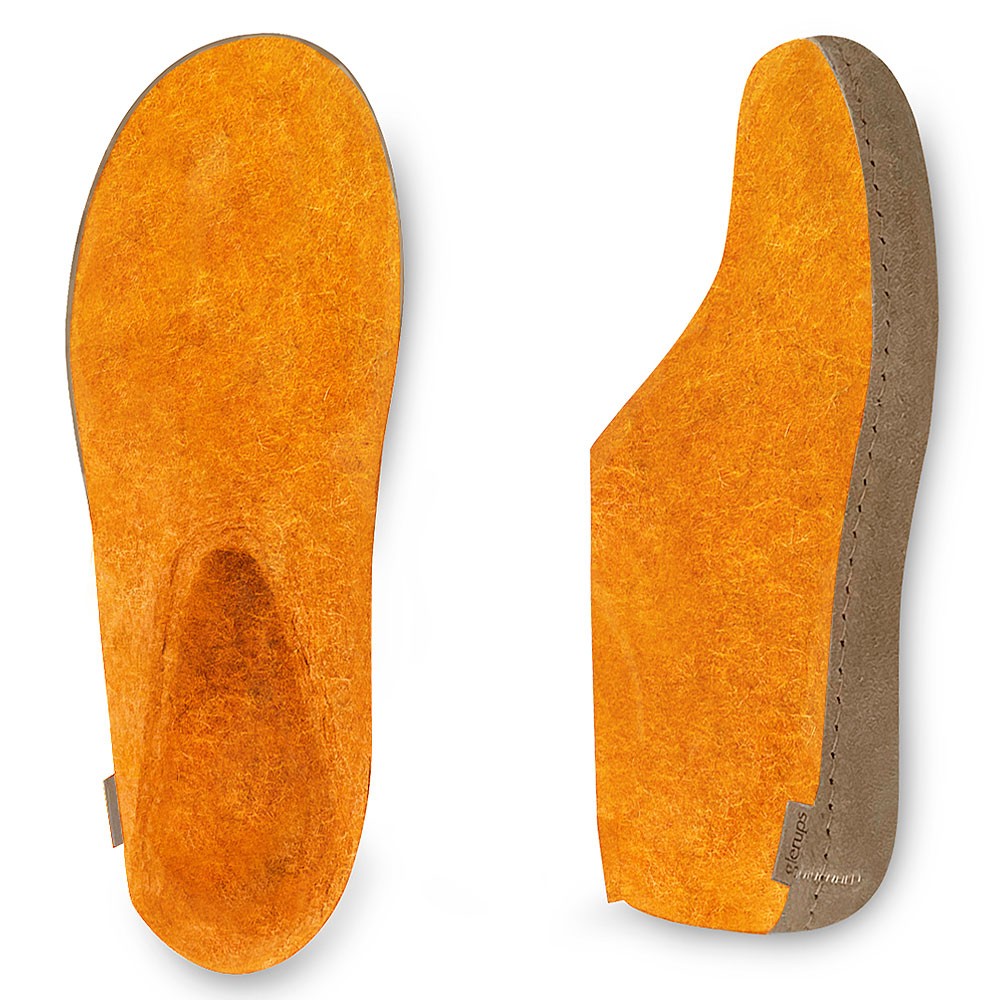 Glerups Felt House Shoe - Orange