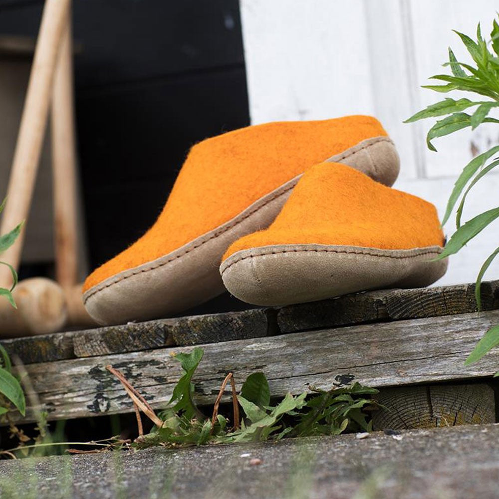 Glerups Felt Mule - Orange