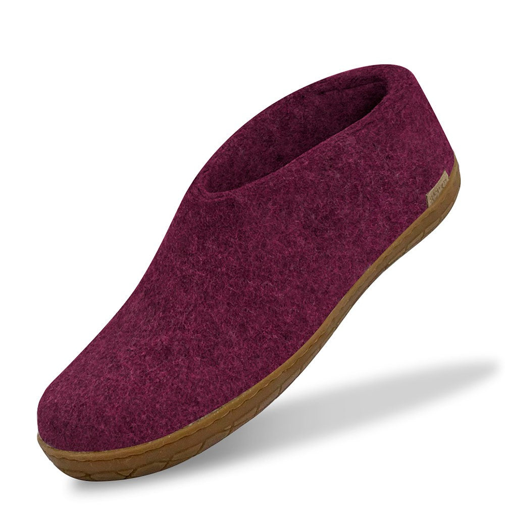 Glerups Felt Rubber Sole Shoe - Cranberry