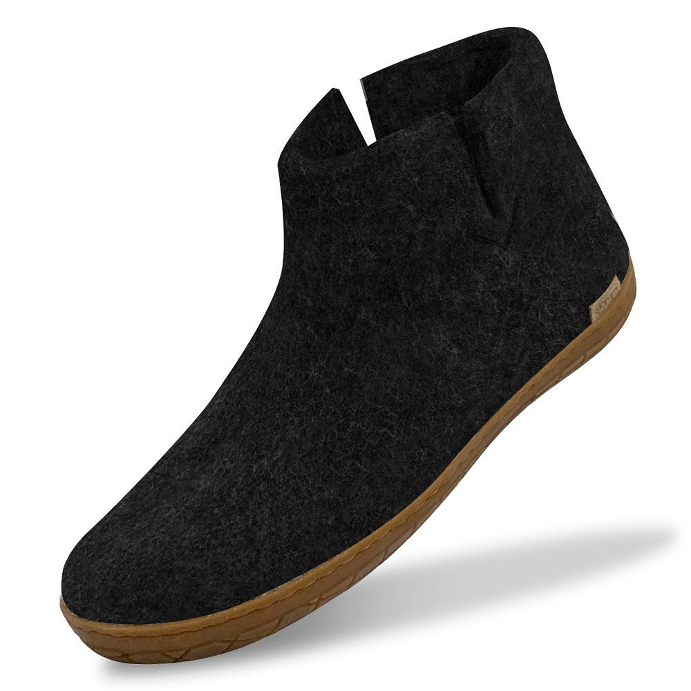 Glerups Felt Rubber Sole Boot - Charcoal