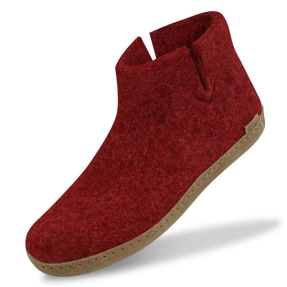 Glerups Felt Ankle Boot - Red