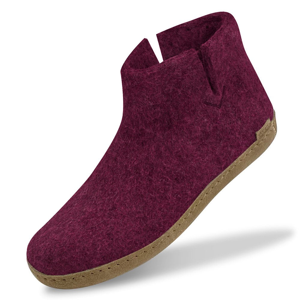 Glerups Felt Ankle Boot - Cranberry