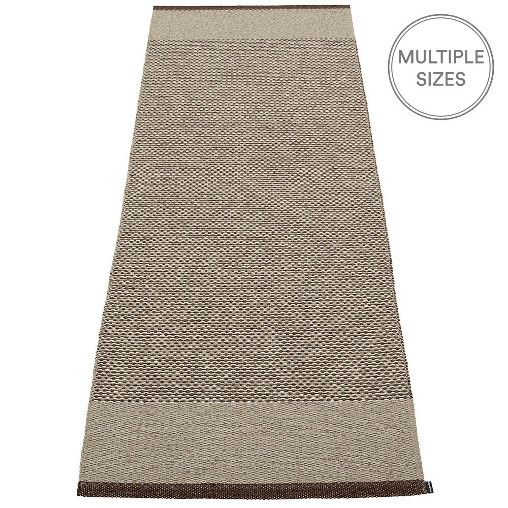 Pappelina Edit Runner - Dark Brown : Dark Linen : Linen Metallic - 70 x 200 cm