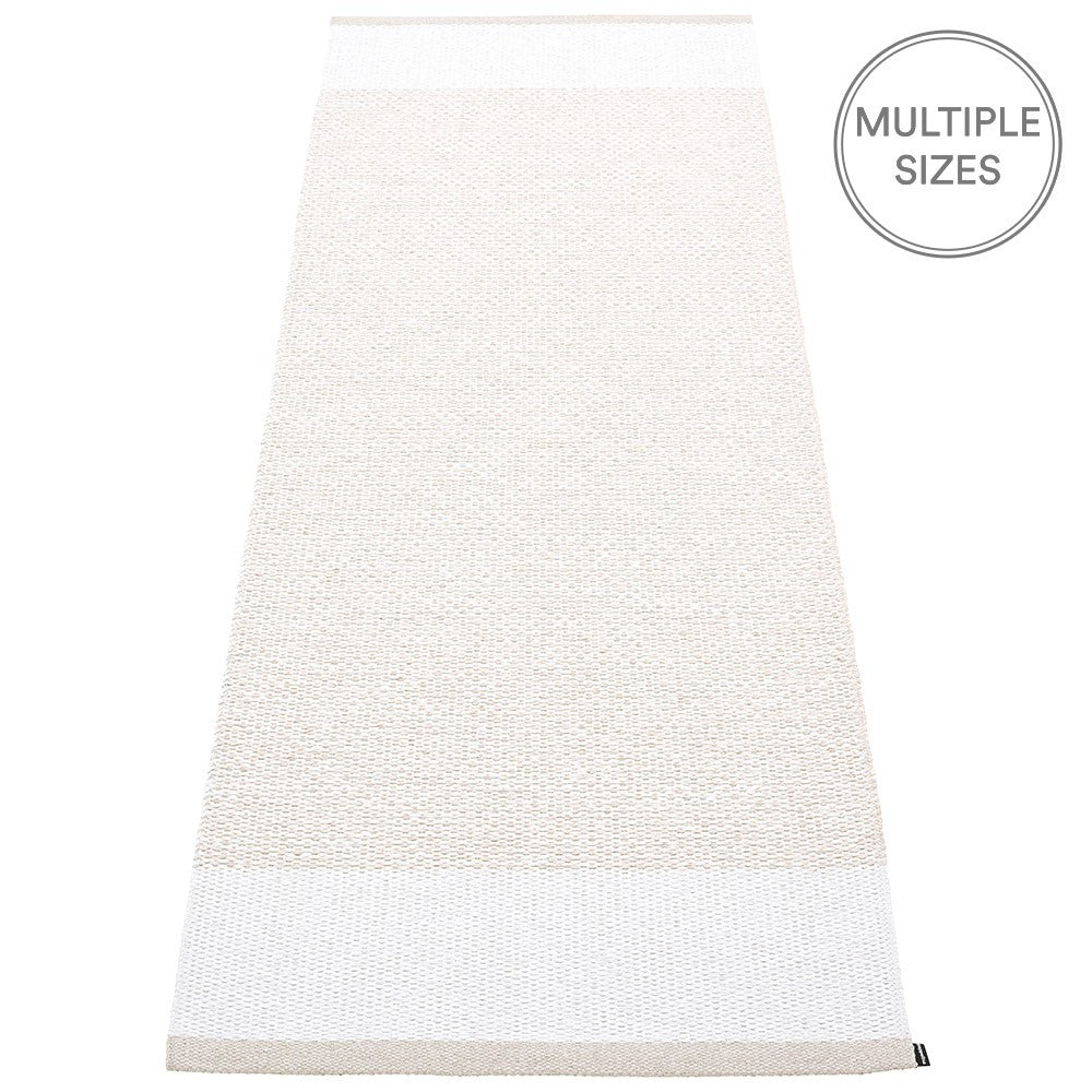 Pappelina Edit Runner - Fossil Grey : White : White Metallic - 70 x 200 cm