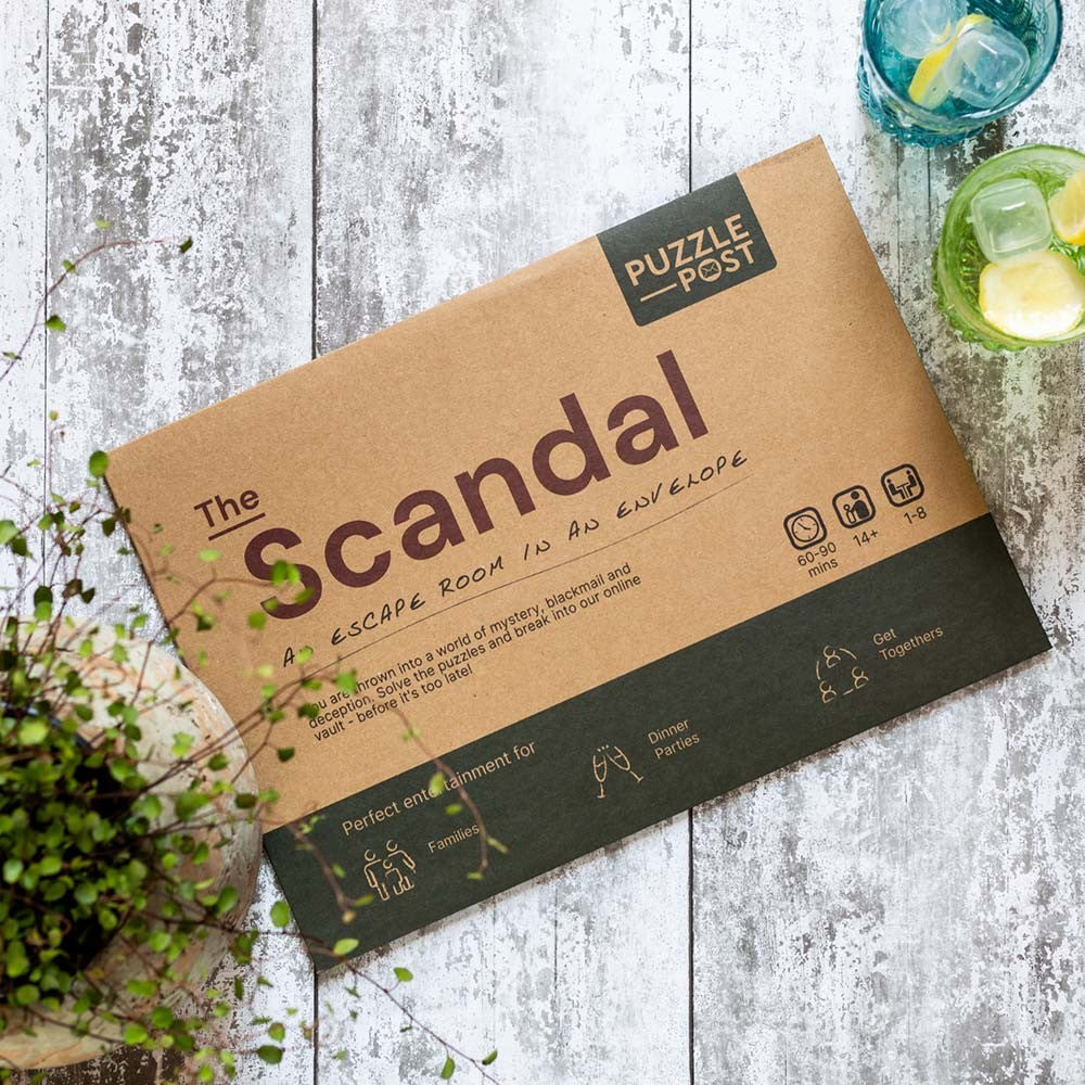 The Scandal Escape Room in an Envelope by Puzzle Post