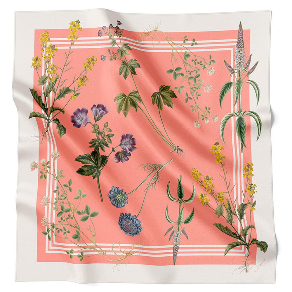 Flora Danica Coral Flora Large Silk Scarf