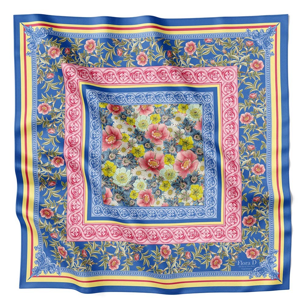 Flora Danica Blue Rose Garden Silk Scarf