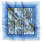 Flora Danica Royal Blue Striped Small Silk Scarf