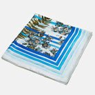 Flora Danica Royal Blue Striped Small Silk Scarf