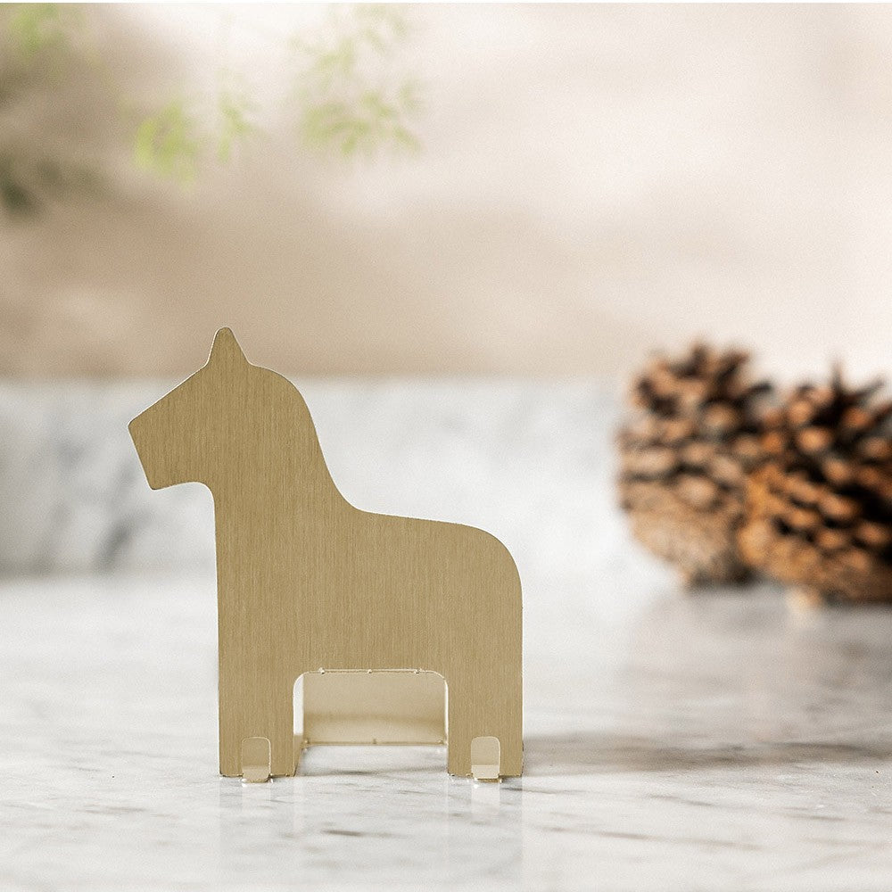 Design House Stockholm Pop-Up Candle Holder - Brass Dala Horse