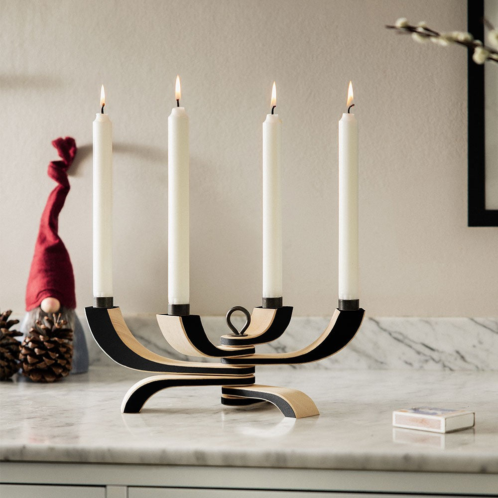 Design House Stockholm Nordic Light Black Four Arm Candelabra