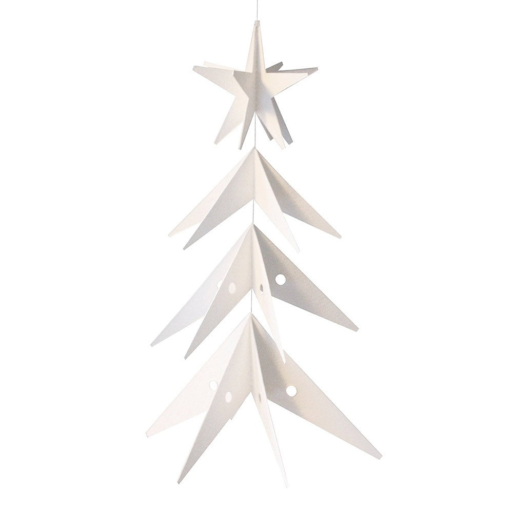 Livingly White Star Tree Hanging Decoration - Small