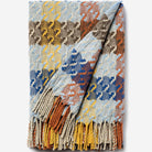 Burel Noor Wool Blanket - Blue & Orange