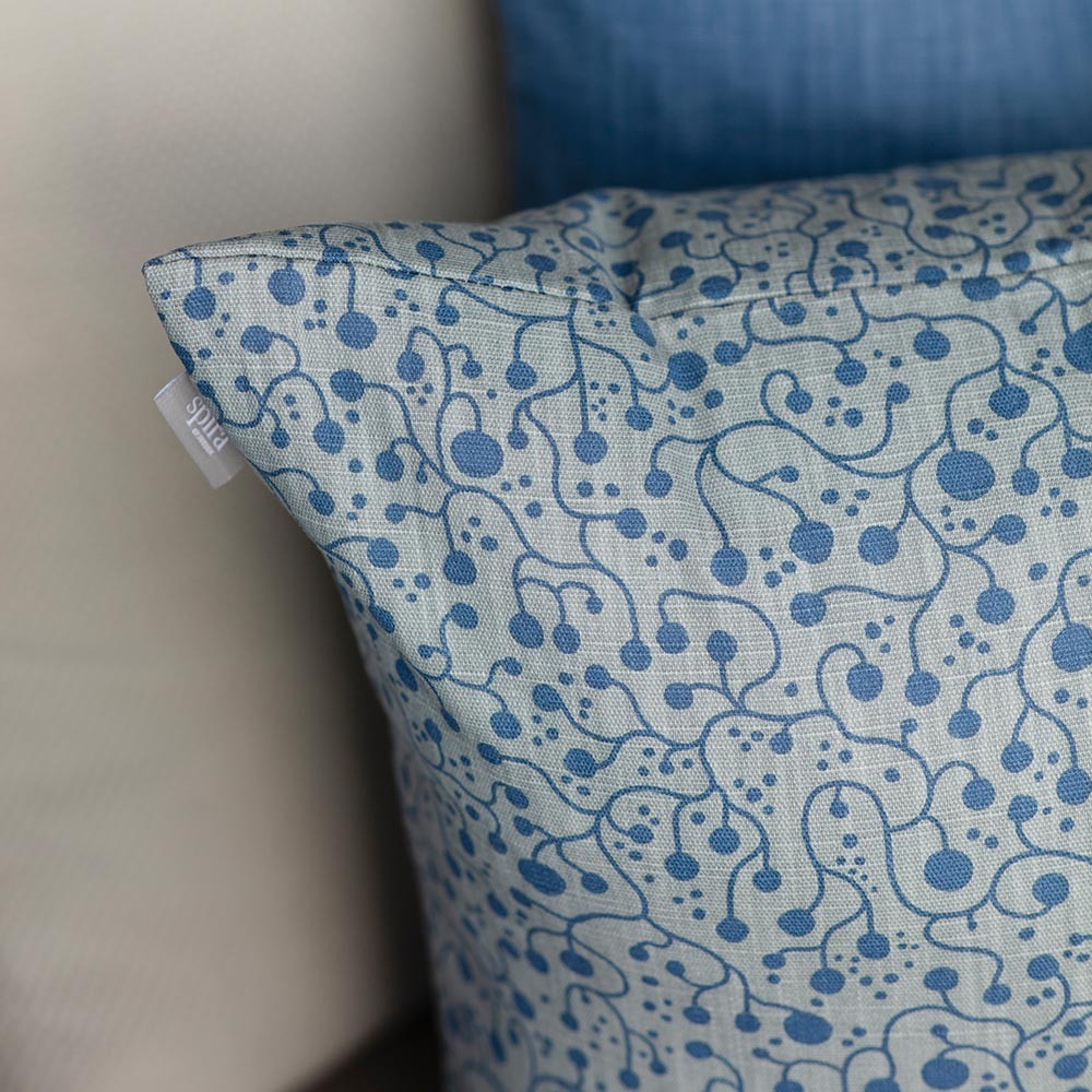 Spira of Sweden Knopp Cushion Cover - Denim Blue