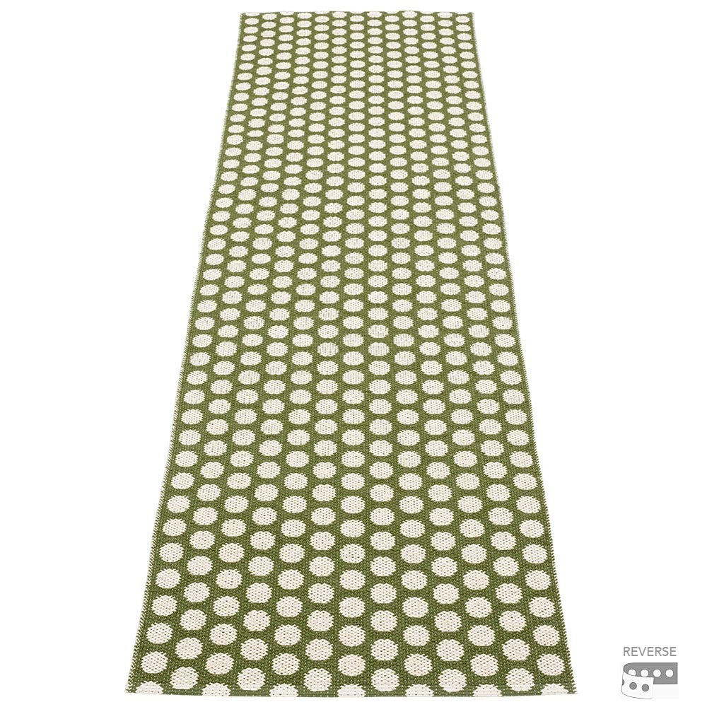 Pappelina Noa Dark Olive & Vanilla Runner - 70 x 250 cm Reverse