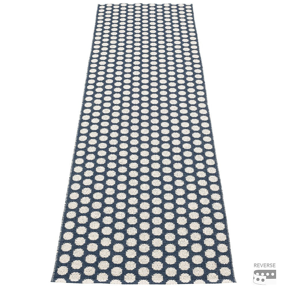 Pappelina Noa Runner - Dark Blue & Vanilla - 70 x 250 cm Reverse