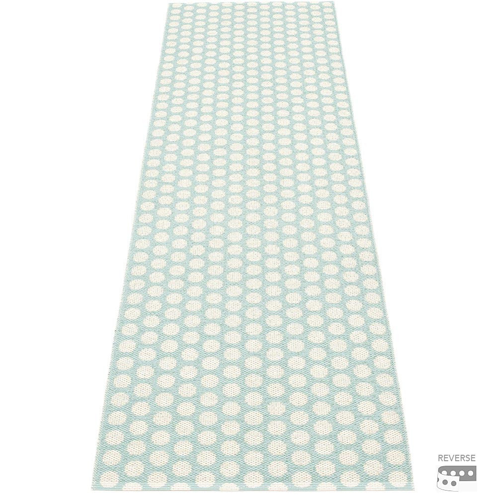 Pappelina Noa Pale Turquoise & Vanilla Runner - 70 x 250 cm - Reverse