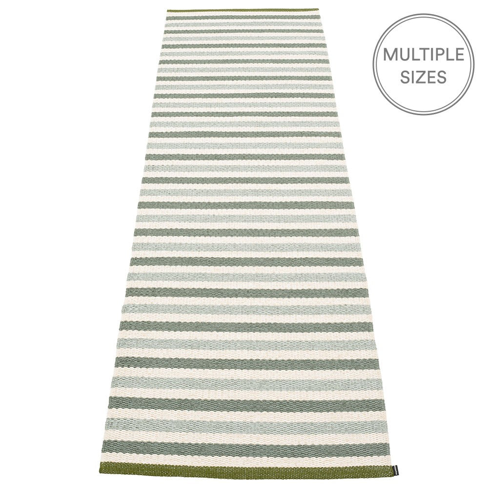 Pappelina Teo Runner - Sage : Army : Vanilla - 70 x 240 cm