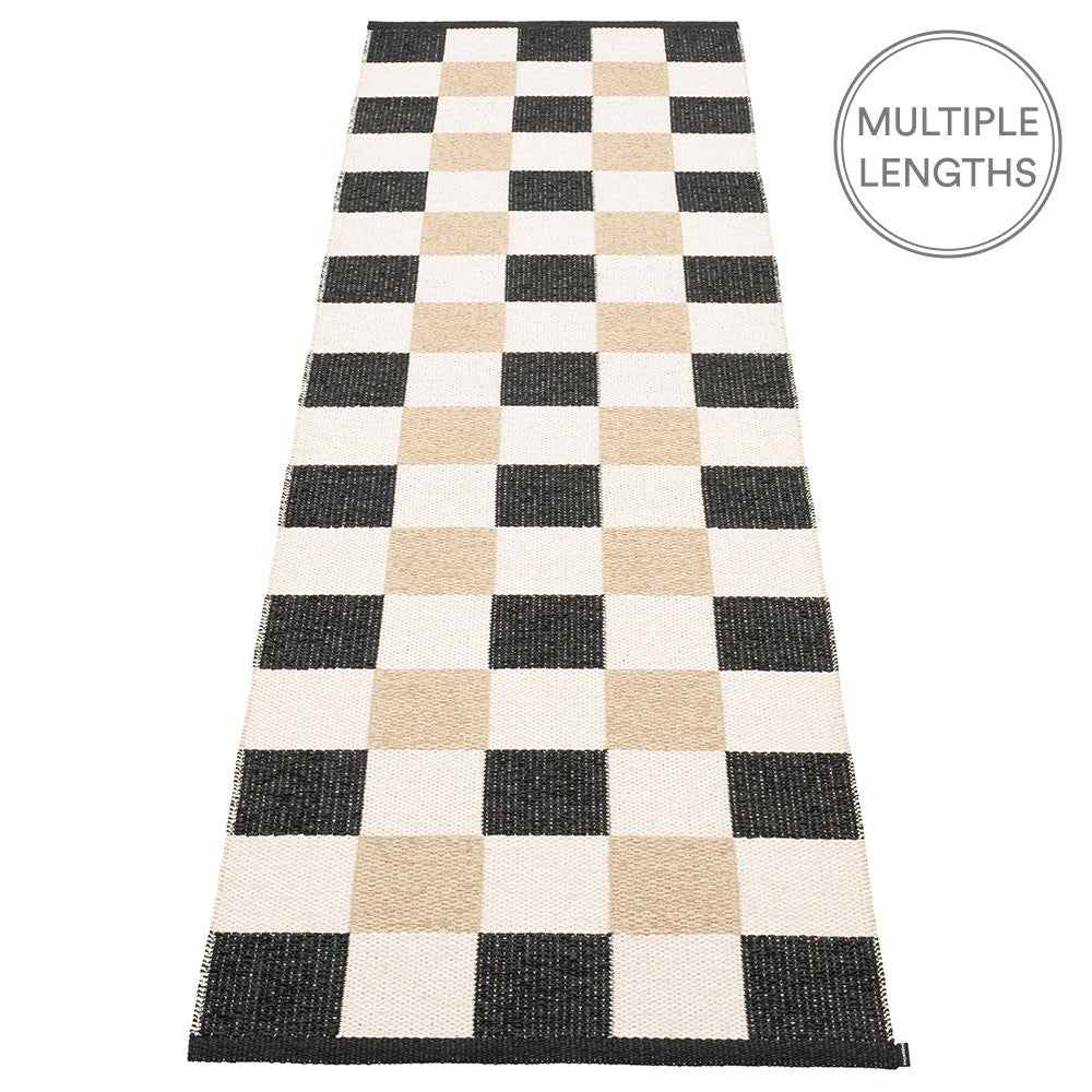 Pappelina Pix Runner - Black : Vanilla : Beige - 70 x 240 cm