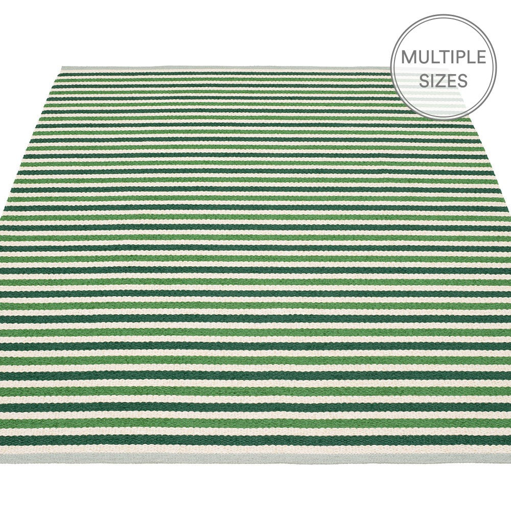 Pappelina Teo Rug - Dark Green : Grass Green : Vanilla - 180 x 260 cm