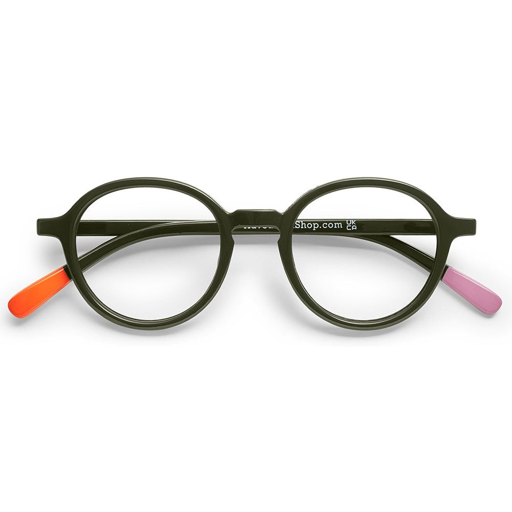 Have A Look Reading Glasses - Circle Slim Dark Green