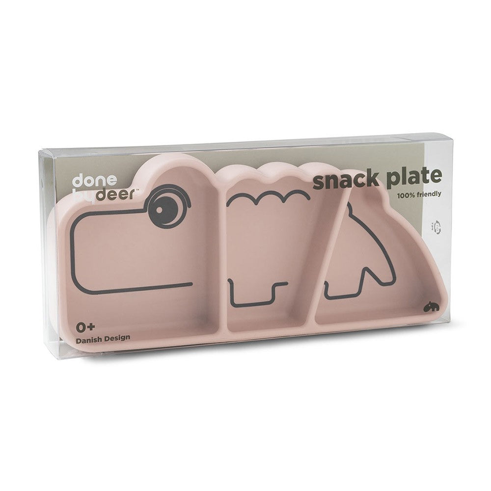 Done by Deer Silicone Stick & Stay Snackplate - Croco - Powder