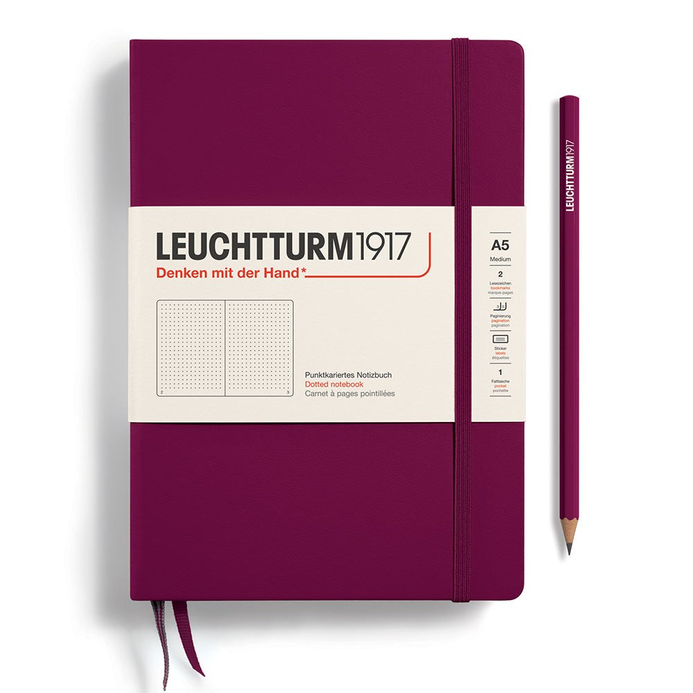 Leuchtturm1917 A5 Dotted Hardcover Notebook - Port Red