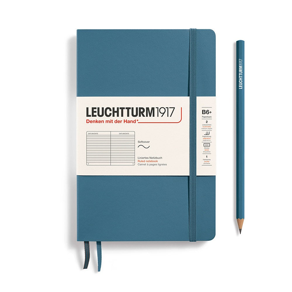 Leuchtturm1917 B6+ Ruled Softcover Notebook - Stone Blue