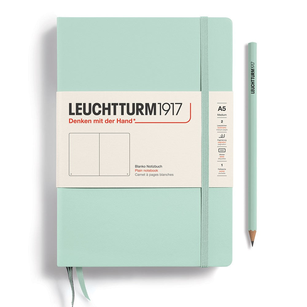 Leuchtturm1917 A5 Hardcover Plain Notebook - Mint Green