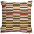 Røros Tweed Ida Wool Cushion - Olive & Burgundy - Back