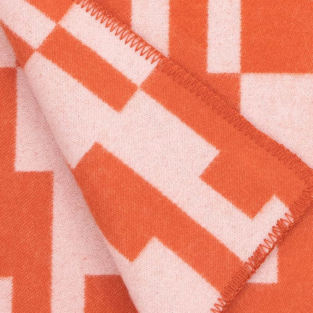 Lapuan Kankurit Koodi Wool Throw - Orange & Rose