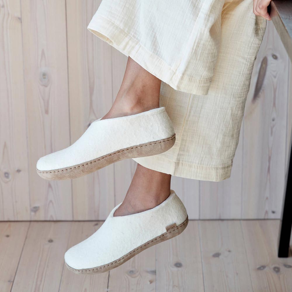 Glerups Felted Wool Shoe - White