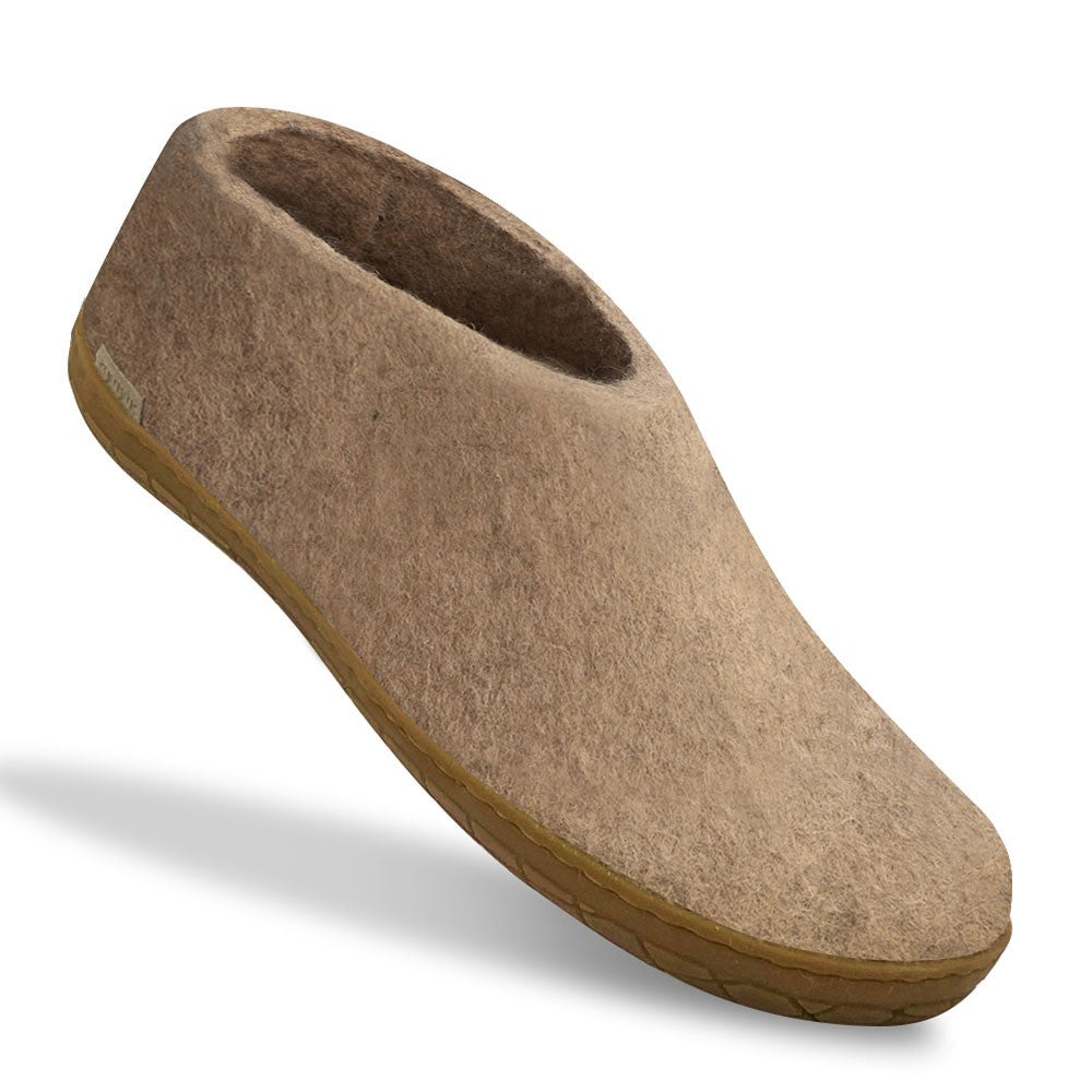 Glerups Felted Wool Rubber Sole Shoe - Sand