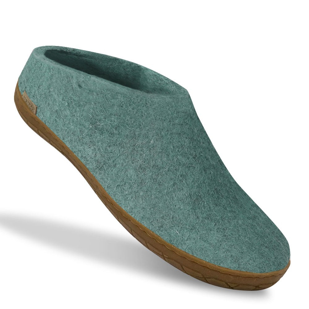 Glerups Felted Wool Rubber Sole Mule - North Sea