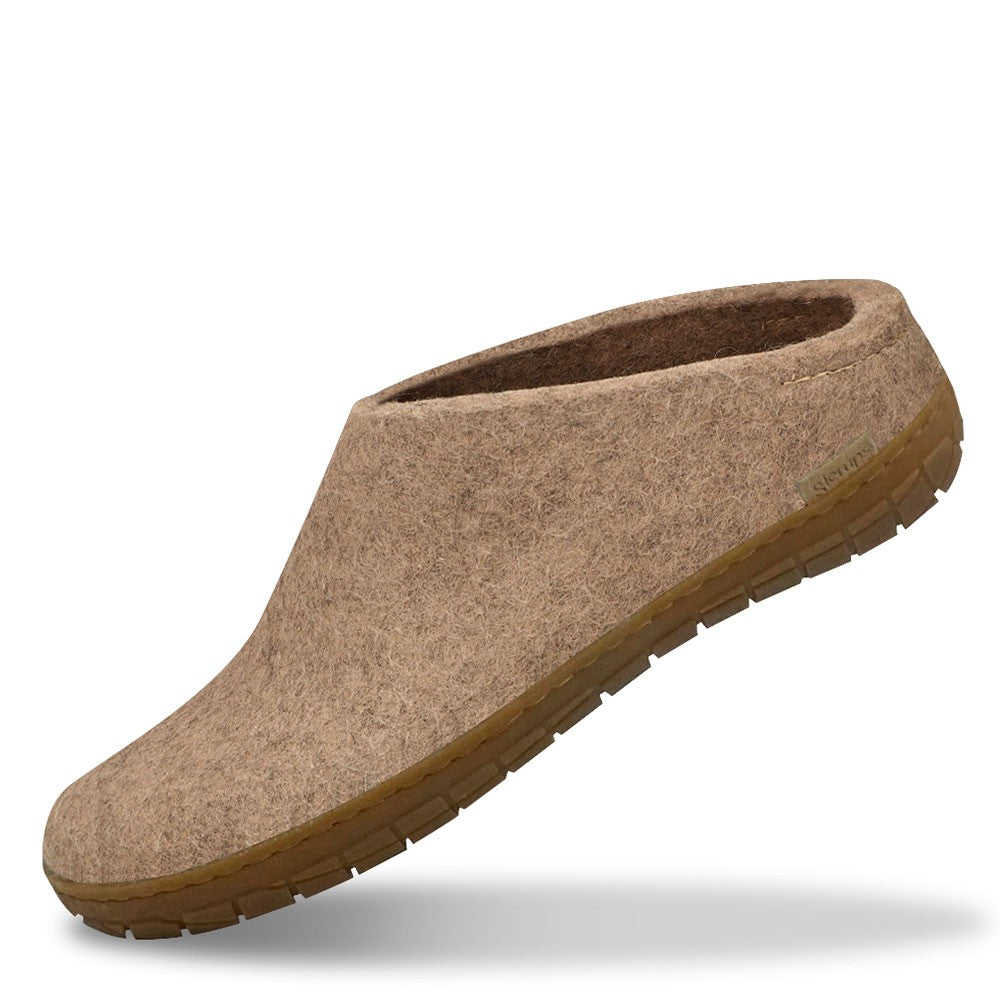 Glerups Felted Wool Rubber Sole Mule - Sand