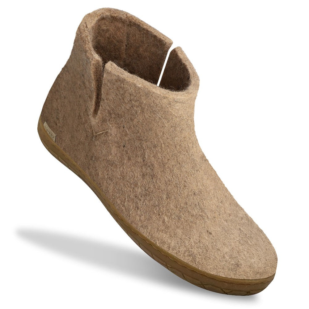 Glerups Felted Wool Rubber Sole Boot - Sand