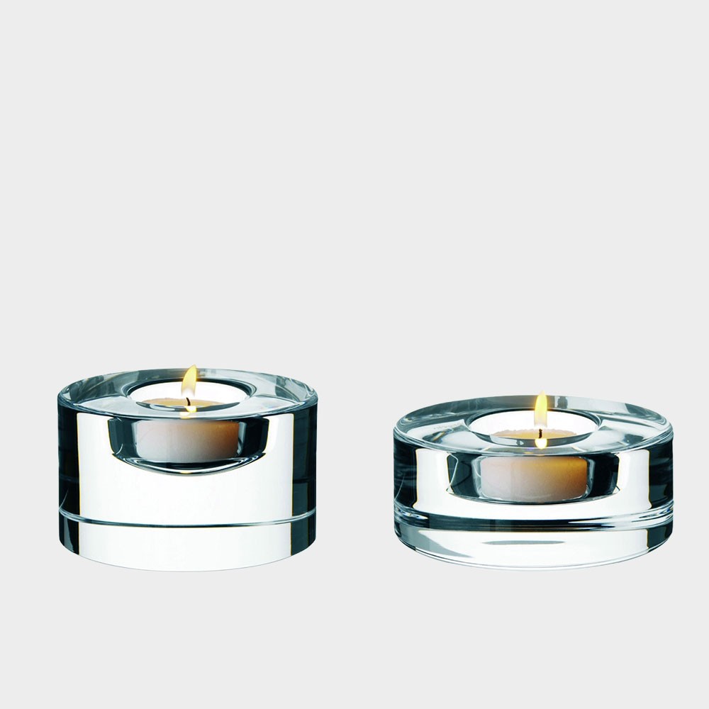 Orrefors Puck Votive Candle Holder - Short 36mm & Tall 57mm