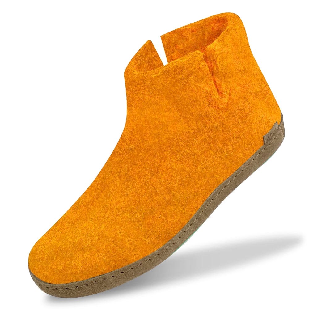 Glerups Felt Ankle Boot - Orange